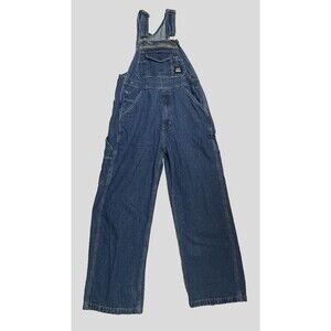 Berne Men's Denim Bib Overalls Utility Pockets Work Barn Garage Size 34x30